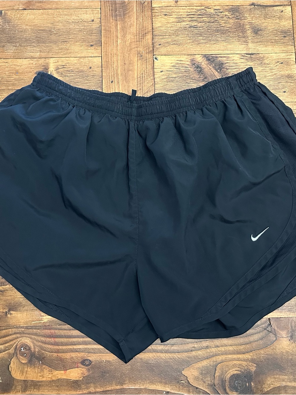 Nike Black Athletic Shorts with White Swoosh